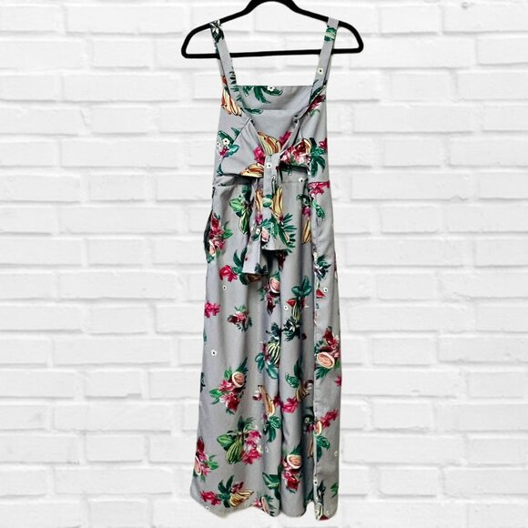 Amanda's Place Floral Sleeveless Jumpsuit Wide Leg Tropical Fruit Romper Dress - Picture 8 of 13